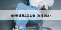 推特用语英文怎么说（推特 英文）