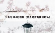 公众号100万粉丝（公众号百万粉丝收入）