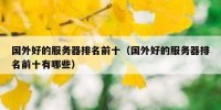 国外好的服务器排名前十（国外好的服务器排名前十有哪些）