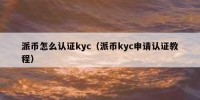 派币怎么认证kyc（派币kyc申请认证教程）
