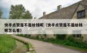 快手点赞是不是给钱呢（快手点赞是不是给钱呢怎么看）