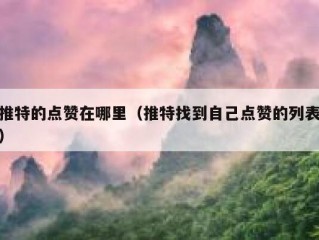 推特的点赞在哪里（推特找到自己点赞的列表）