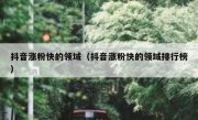 抖音涨粉快的领域（抖音涨粉快的领域排行榜）