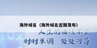 海外域名（海外域名近期发布）