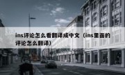 ins评论怎么看翻译成中文（ins里面的评论怎么翻译）