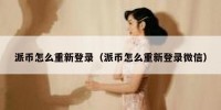 派币怎么重新登录（派币怎么重新登录微信）