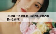 ins粉丝什么意思啊（ins的粉丝列表按照什么排序）