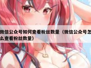 微信公众号如何查看粉丝数量（微信公众号怎么查看粉丝数量）