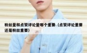 粉丝量和点赞评论量哪个重要（点赞评论重要还是粉丝重要）