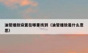 油管播放设置在哪里找到（油管播放是什么意思）