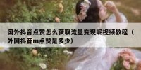 国外抖音点赞怎么获取流量变现呢视频教程（外国抖音m点赞是多少）
