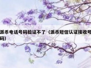 派币电话号码验证不了（派币短信认证接收号码）