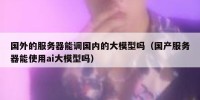 国外的服务器能调国内的大模型吗（国产服务器能使用ai大模型吗）