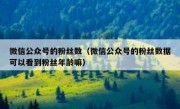 微信公众号的粉丝数（微信公众号的粉丝数据可以看到粉丝年龄嘛）