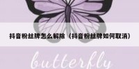 抖音粉丝牌怎么解除（抖音粉丝牌如何取消）