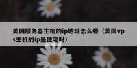 美国服务器主机的ip地址怎么看（美国vps主机的ip是住宅吗）