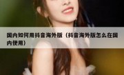 国内如何用抖音海外版（抖音海外版怎么在国内使用）