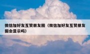 微信加好友互赞朋友圈（微信加好友互赞朋友圈会显示吗）