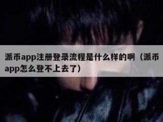派币app注册登录流程是什么样的啊（派币app怎么登不上去了）