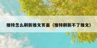 推特怎么刷新推文页面（推特刷新不了推文）
