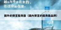 国外的便宜服务器（国内便宜的服务器品牌）