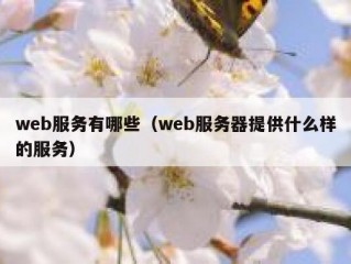 web服务有哪些（web服务器提供什么样的服务）