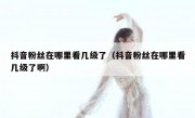 抖音粉丝在哪里看几级了（抖音粉丝在哪里看几级了啊）