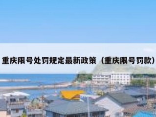 重庆限号处罚规定最新政策（重庆限号罚款）