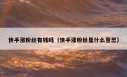 快手涨粉丝有钱吗（快手涨粉丝是什么意思）
