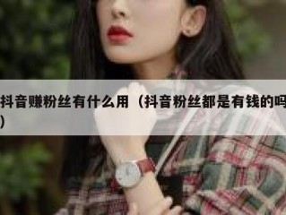 抖音赚粉丝有什么用（抖音粉丝都是有钱的吗）