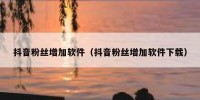 抖音粉丝增加软件（抖音粉丝增加软件下载）