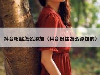 抖音粉丝怎么添加（抖音粉丝怎么添加的）