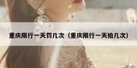 重庆限行一天罚几次（重庆限行一天拍几次）