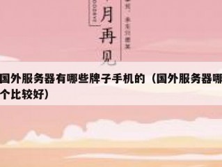 国外服务器有哪些牌子手机的（国外服务器哪个比较好）