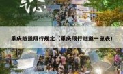 重庆隧道限行规定（重庆限行隧道一览表）