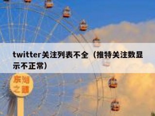 twitter关注列表不全（推特关注数显示不正常）