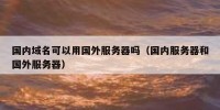 国内域名可以用国外服务器吗（国内服务器和国外服务器）