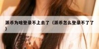 派币为啥登录不上去了（派币怎么登录不了了）