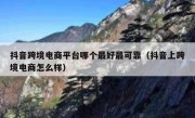 抖音跨境电商平台哪个最好最可靠（抖音上跨境电商怎么样）