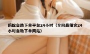 蚂蚁自助下单平台24小时（全网最便宜24小时自助下单网站）