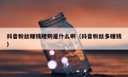 抖音粉丝赚钱规则是什么啊（抖音粉丝多赚钱）