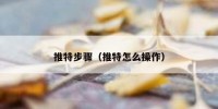 推特步骤（推特怎么操作）
