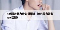 nat服务器为什么很便宜（nat服务器和vps区别）