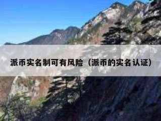 派币实名制可有风险（派币的实名认证）