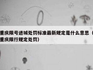 重庆限号进城处罚标准最新规定是什么意思（重庆限行规定处罚）