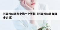 抖音粉丝团多少钱一个等级（抖音粉丝团每级多少钱）