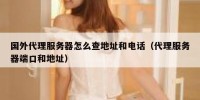 国外代理服务器怎么查地址和电话（代理服务器端口和地址）