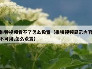 推特视频看不了怎么设置（推特视频显示内容不可用,怎么设置）