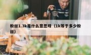 粉丝1.3k是什么意思呀（1k等于多少粉丝）