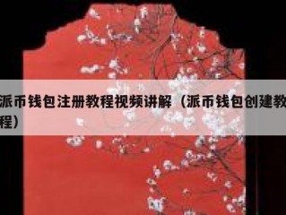 派币钱包注册教程视频讲解（派币钱包创建教程）